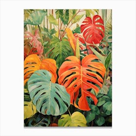 Tropical Plant Painting Philodendron 4 Canvas Print