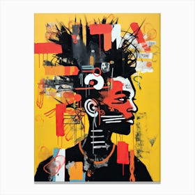 Black punk With Dreadlocks Canvas Print