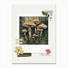 Scrapbook Mushrooms Fairycore Painting 4 Canvas Print