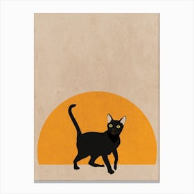 Cat Sunset Canvas Print