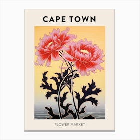 Cape Town South Africa Botanical Flower Market Poster Canvas Print