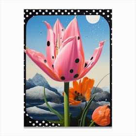 Surreal Florals Tulip 4 Flower Painting Canvas Print