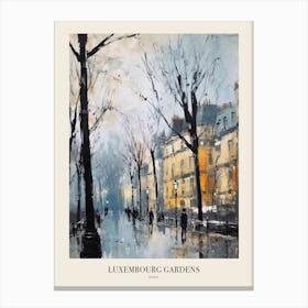 Winter City Park Poster Luxembourg Gardens Paris 1 Canvas Print