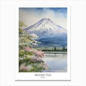 Mount Fuji 1 Watercolour Travel Poster Canvas Print