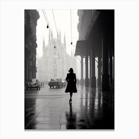 Milan, Italy,  Black And White Analogue Photography  2 Canvas Print