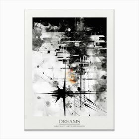 Dreams Abstract Black And White 1 Poster Canvas Print