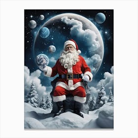 Santa Claus in Clouds Canvas Print