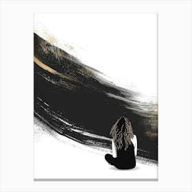 Woman Sitting On The Ground 1 Canvas Print