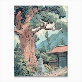Nikko Japan 2 Retro Illustration Canvas Print