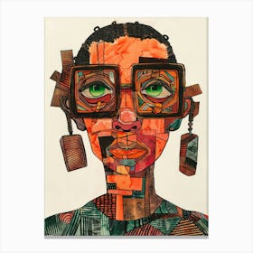 African Woman With Glasses Canvas Print