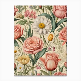 Vintage Floral Botanical Art Print Canvas Print