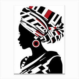 African Woman Silhouette Canvas Print