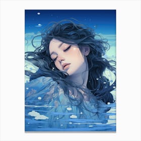 Beautiful Girl In The Water Canvas Print