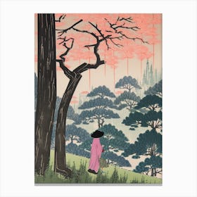 Hitsujiyama Park, Japan Vintage Travel Art 3 Canvas Print
