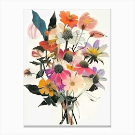 Coneflower 1 Collage Flower Bouquet Canvas Print