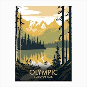 Olympic National Park Vintage Travel Poster 9 Canvas Print