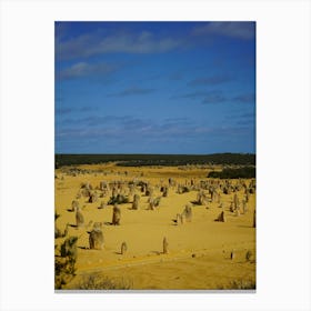 Stunning Landscapes Of Nambung National Park: Pinnacles Rocks At Sunset Canvas Print