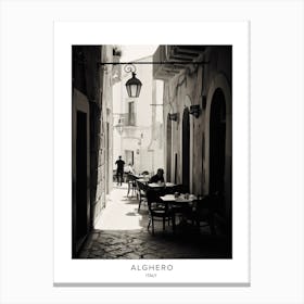 Poster Of Alghero, Italy, Black And White Analogue Photography 1 Canvas Print