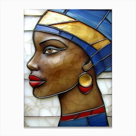 African Woman Stained Glass Canvas Print