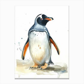 Humboldt Penguin Zavodovski Island Watercolour Painting 1 Canvas Print