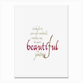 Beautiful Poetry Canvas Print