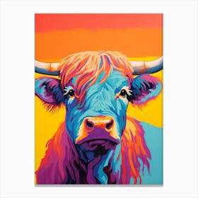 Colour Pop Highland Cow 3 Canvas Print