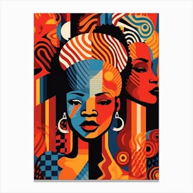 Afrocentric Pattern Illustration 8 Canvas Print