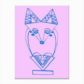 Wolf Pink Blue Canvas Print