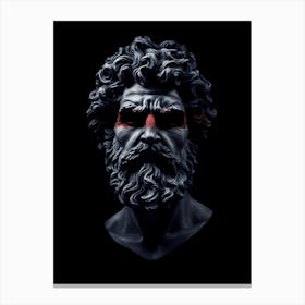 Greek God Statue Head Portrait Canvas Print