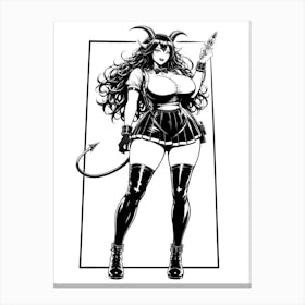 Gothic Succubus Schoolgirl (F) Canvas Print