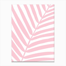 Palm Leaf Baby Pink Canvas Print