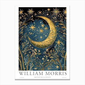 William Morris Art Sun Moon Night Eclipse Morris Exhibition Print Botanical Poster Vintage Canvas Print