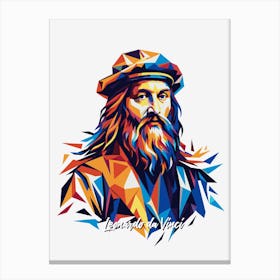 Leonardo Da Vinci 01 Portrait WPAP Pop Art Canvas Print