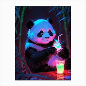 Panda Bear Drink Canvas Print