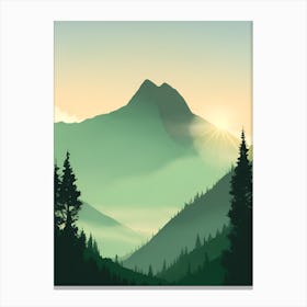 Misty Mountains Vertical Background In Green Tone 36 Canvas Print