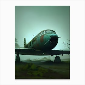 Old Plane On The Ground Canvas Print