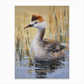 Bird Painting Grebe 4 Canvas Print