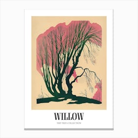 Willow Tree Colourful Illustration 4 Poster Canvas Print