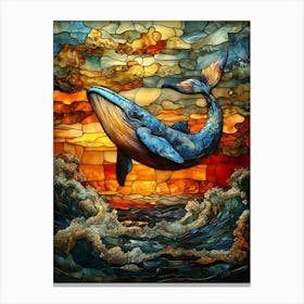 Stunning Stained Glass Whale 5 Canvas Print