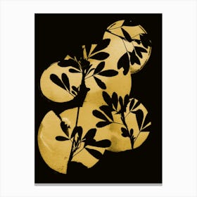 Gold Clover Leaves Canvas Print