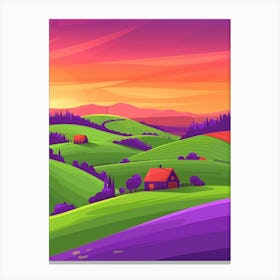 Landscape At Sunset 3 Canvas Print