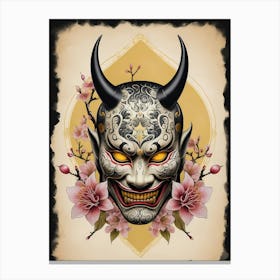 Floral Irezumi The Traditional Japanese Tattoo Hannya Mask (48) Canvas Print