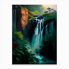 Satopanth Waterfall, India Nat Viga Style Canvas Print