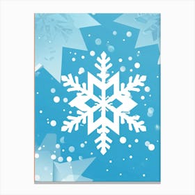 Abstract Vector Illustration Of A Merry Snowflake Nestled In Winter Frost Central On A Background A (5) Canvas Print