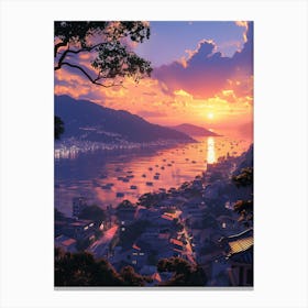 Sunset In Japan Canvas Print
