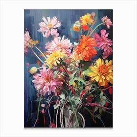 Abstract Flower Painting Chrysanthemum 4 Canvas Print