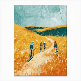 Cycling In A Field Canvas Print