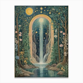 Doorway To The Magical Moonlit Forest Canvas Print