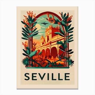 Seville Vintage Travel Poster Canvas Print