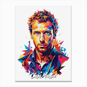 Chrish Martin Coldplay 02  Portrait Music WPAP Pop Art Canvas Print